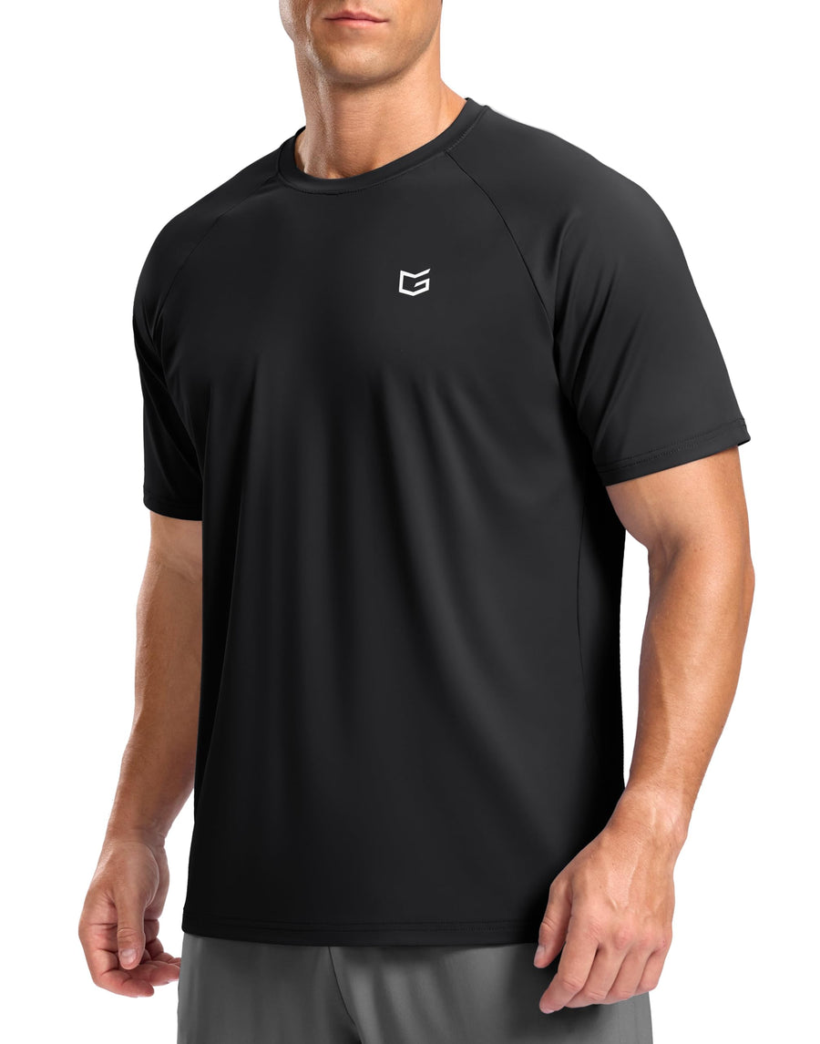 G Gradual Men’s Moisture-Wicking Athletic T-Shirt – Short Sleeve Performance Shirt for Gym, Running & Tennis, Black