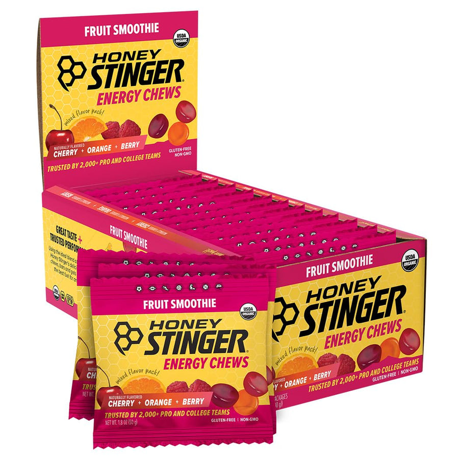 Honey Stinger Organic Fruit Smoothie Energy Chew – Gluten-Free, Caffeine-Free, 12-Pack, 21.6 oz