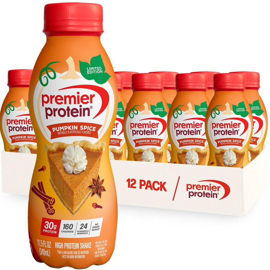 Premier Protein Pumpkin Spice Shake – Seasonal Flavor High Protein Ready-to-Drink Shake (30g Protein)