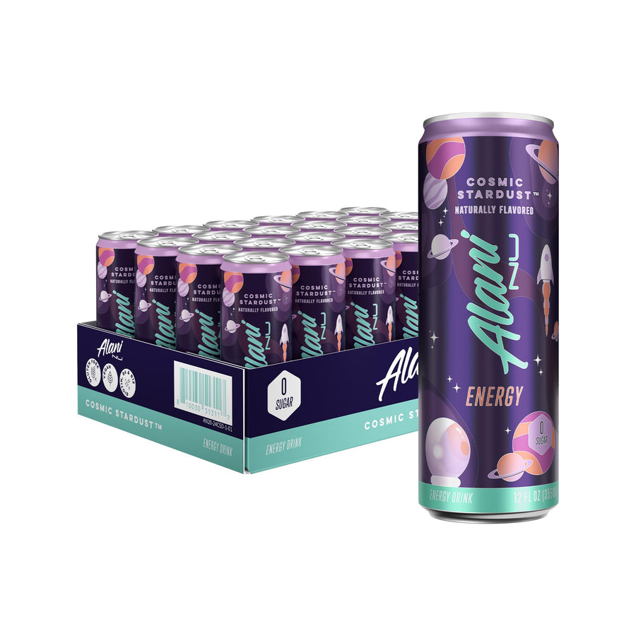 Alani Nu Cosmic Stardust Energy Drinks – Zero Sugar 200mg Caffeine 12oz Cans 24 Pack