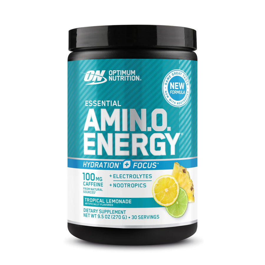 Optimum Nutrition Amino Energy Powder – Tropical Lemonade Flavor, Energy & Recovery Support (30 Servings)