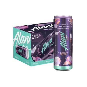 Alani Nu COSMIC STARDUST, Sugar Free, Low Calorie Energy Drinks, 200mg Caffeine, Biotin, B Vitamins, Zero Sugar, 10 Calories, 12 Fl Oz Cans, 12 Pack