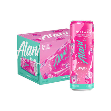 Alani Nu PINK SLUSH, Sugar Free, Low Calorie Energy Drinks, 200mg Caffeine, Biotin, B Vitamins, Zero Sugar, 10 Calories, 12 Fl Oz Cans, 12 Pack