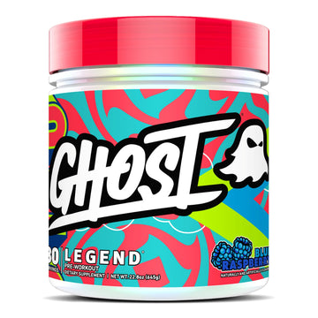 GHOST Legend Pre-Workout Powder, Blue Raspberry - 30 Servings – Pre-Workout for Men & Women with Choline, L-Citrulline, & Beta Alanine for Energy & Focus