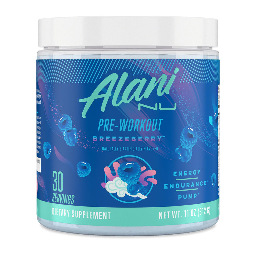 Alani Nu Pre-Workout Powder Breezeberry – 200mg Caffeine Amino Energy Formula 30 Servings