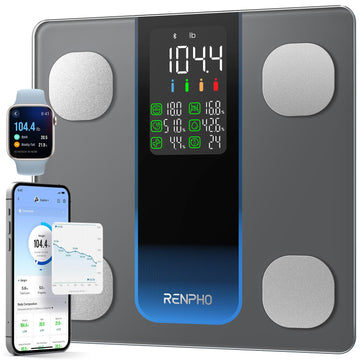 RENPHO Smart Scale for Body Weight, Weight Scale with 7-in-1 Large Display for BMI, Body Fat, Muscle Mass, 13 Body Composition, High Accurate Bluetooth Scale, 500lbs, 11.8", Elis 2XL