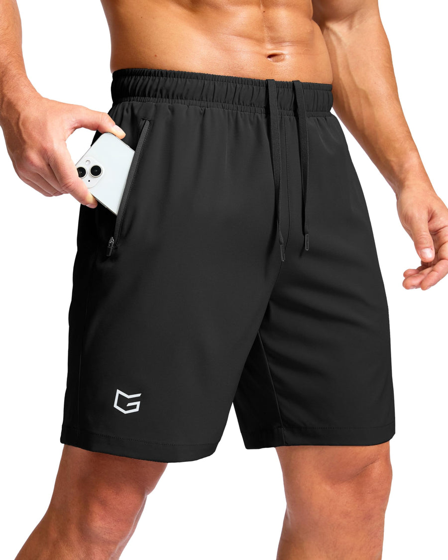 G Gradual Men’s Athletic Running Shorts – Quick-Dry Gym Shorts with Zipper Pockets, 7"/5"/9" Inseam Options