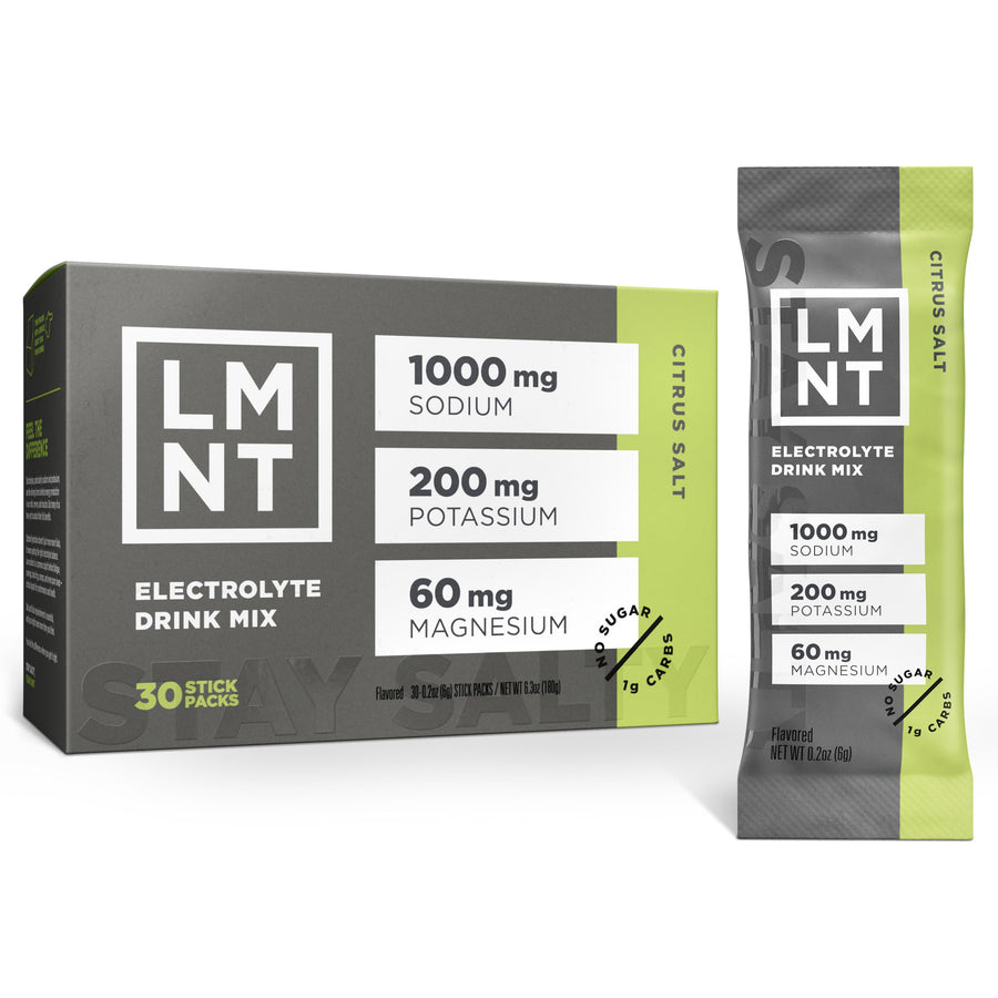 Drink LMNT Zero Sugar Electrolytes – Citrus Salt Hydration Drink Mix (30 Count)