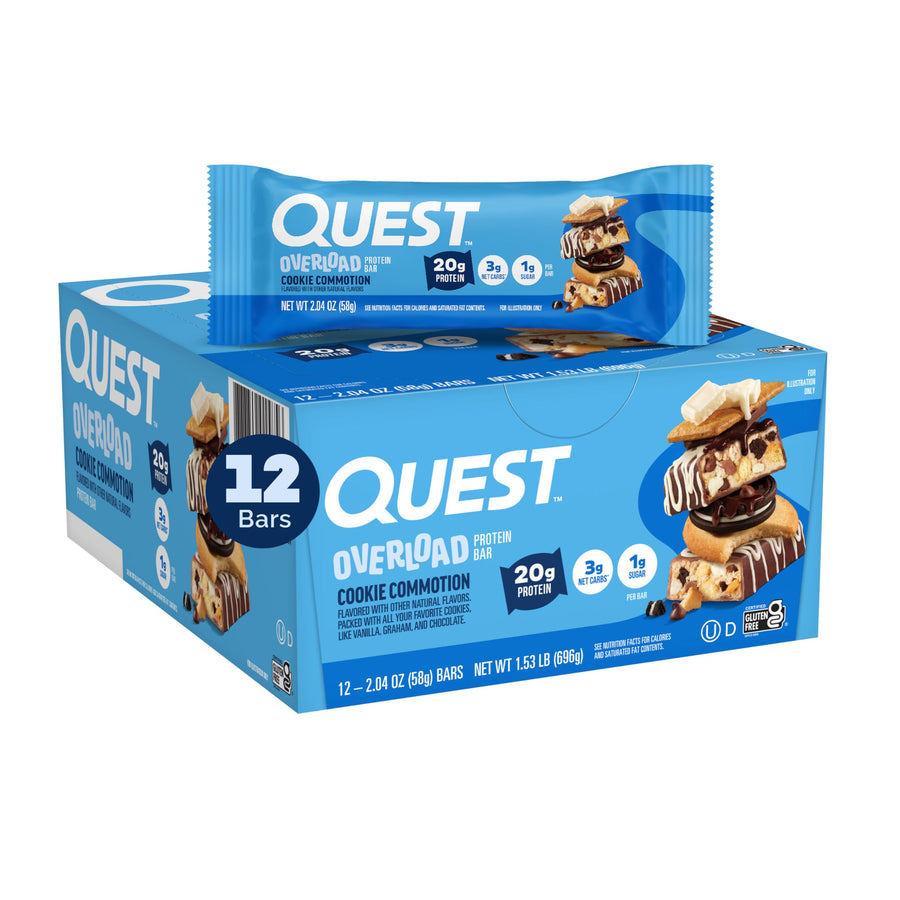 Quest Nutrition Overload Protein Bars – Cookie Commotion Flavor High Protein Bars (12 Count)