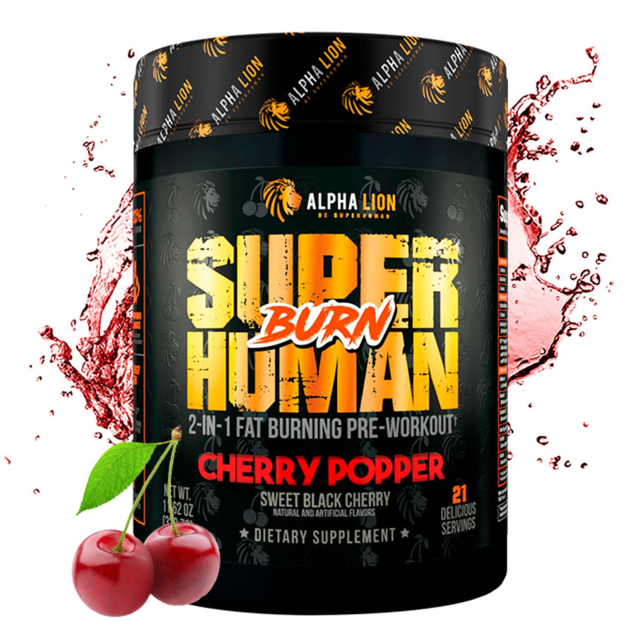 Alpha Lion Superhuman Burn – Sweet Black Cherry Flavor, Thermogenic Fat-Burning Pre Workout (21 Servings)