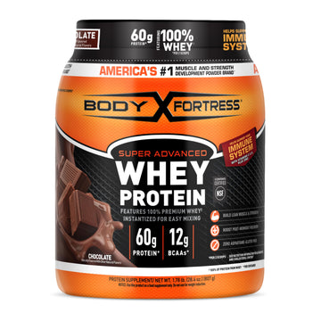 Body Fortress 100% Whey, Premium Protein Powder, Chocolate, 1.78lbs