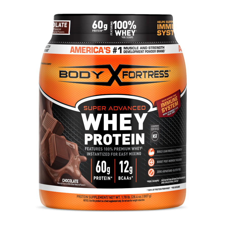 Body Fortress 100% Whey Protein Powder – Premium Chocolate Protein, 1.78 lbs for Muscle Growth & Recovery