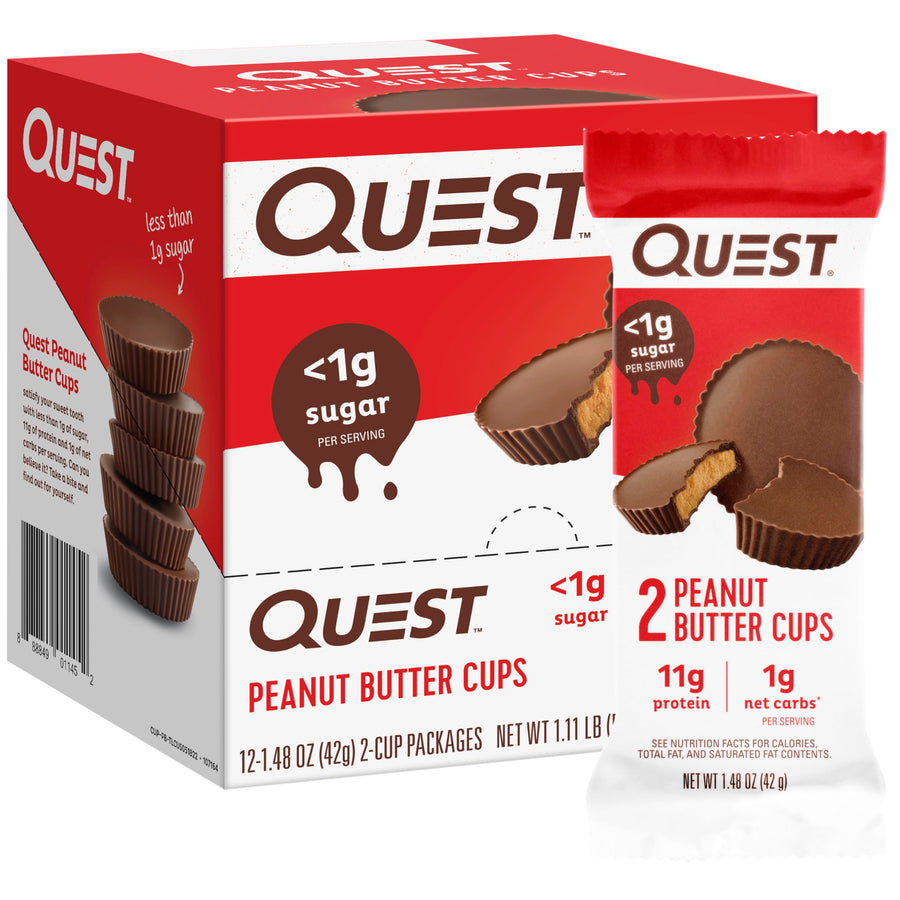 Quest Nutrition Peanut Butter Cups – Chocolate Peanut Butter High Protein Snack (4 Pack)