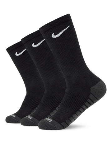 Nike Unisex Everyday Max Cushioned Training Crew Socks (3 Pairs), Black/Anthracite/White, Small