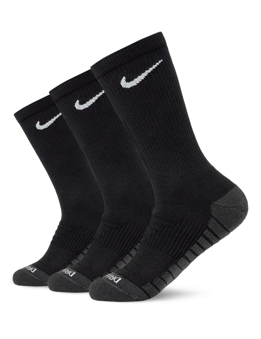 Nike Dri-FIT Cushioned Crew Socks – Ventilated Performance Training Socks (Black/Anthracite/White)