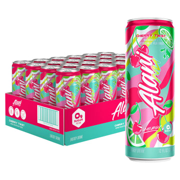 Alani Nu CHERRY TWIST Ice Sugar Free, Low Calorie Energy Drinks | 200mg Caffeine | Antioxidants | Biotin, B Vitamins | Zero Sugar | 15 Calories or Less | 12 Oz Cans | 24 Count