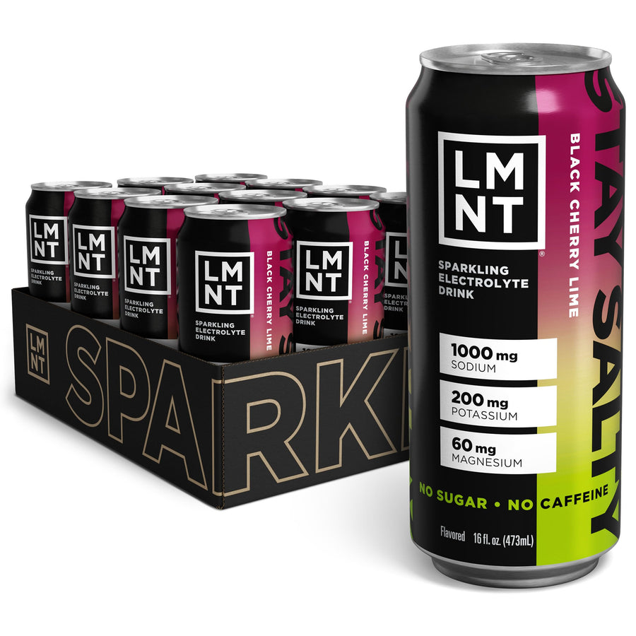 Drink LMNT Sparkling Electrolyte Drink - Black Cherry Lime | 12-Count