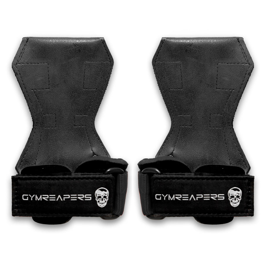 Gymreapers Lifting Grips – Heavy-Duty Grip & Wrist Support Straps for Strength Training (Black)