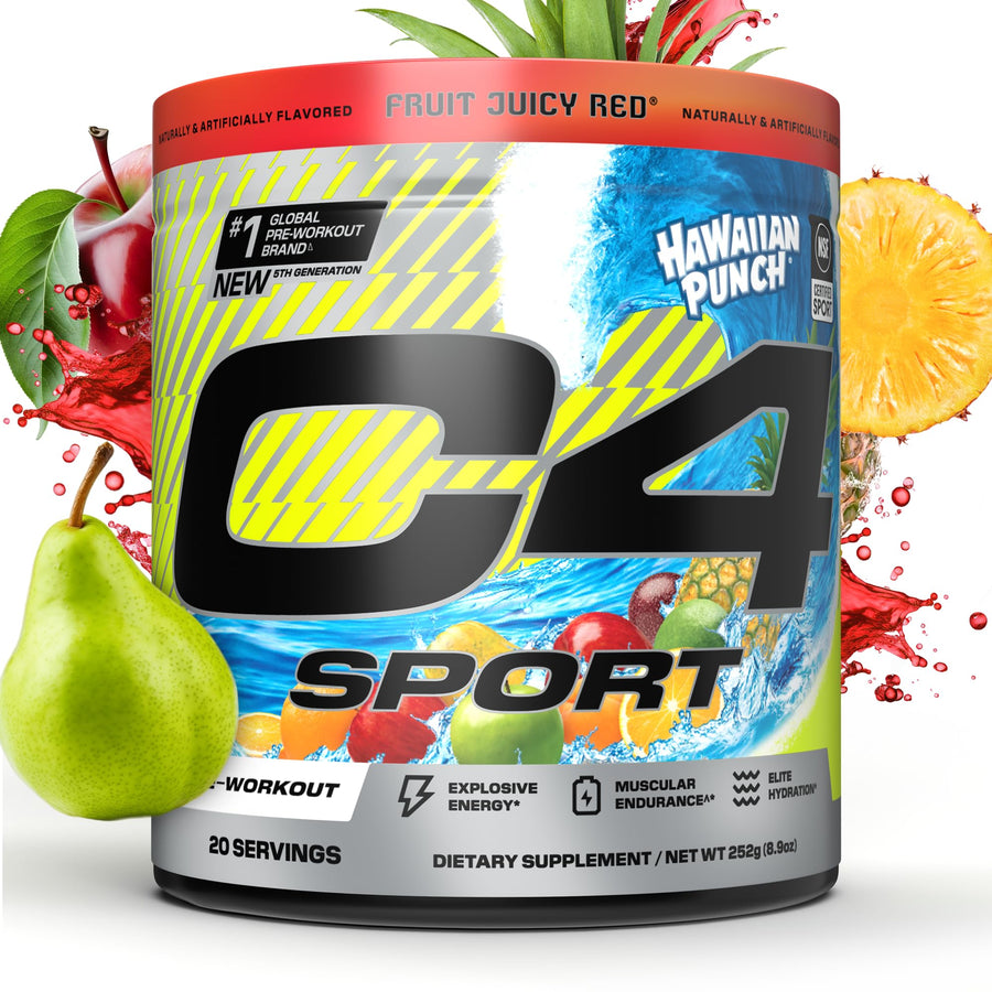 Cellucor C4 Sport Pre Workout – Hawaiian Punch Flavor, NSF Certified Pre Workout (20 Servings)