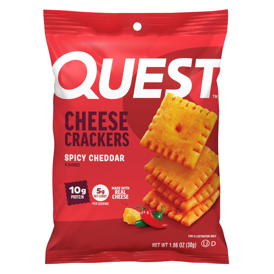 Quest Nutrition Cheese Crackers – Spicy Cheddar Blast High Protein Crackers (12 Count)