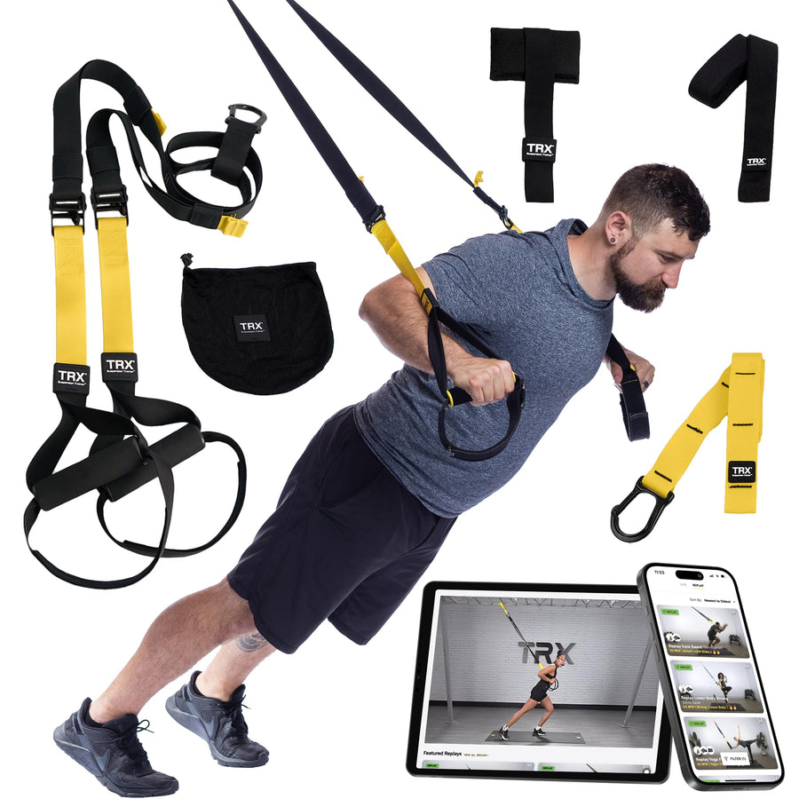 TRX All-in-One Suspension Trainer System – Full-Body Bodyweight Home Gym Kit (Black)
