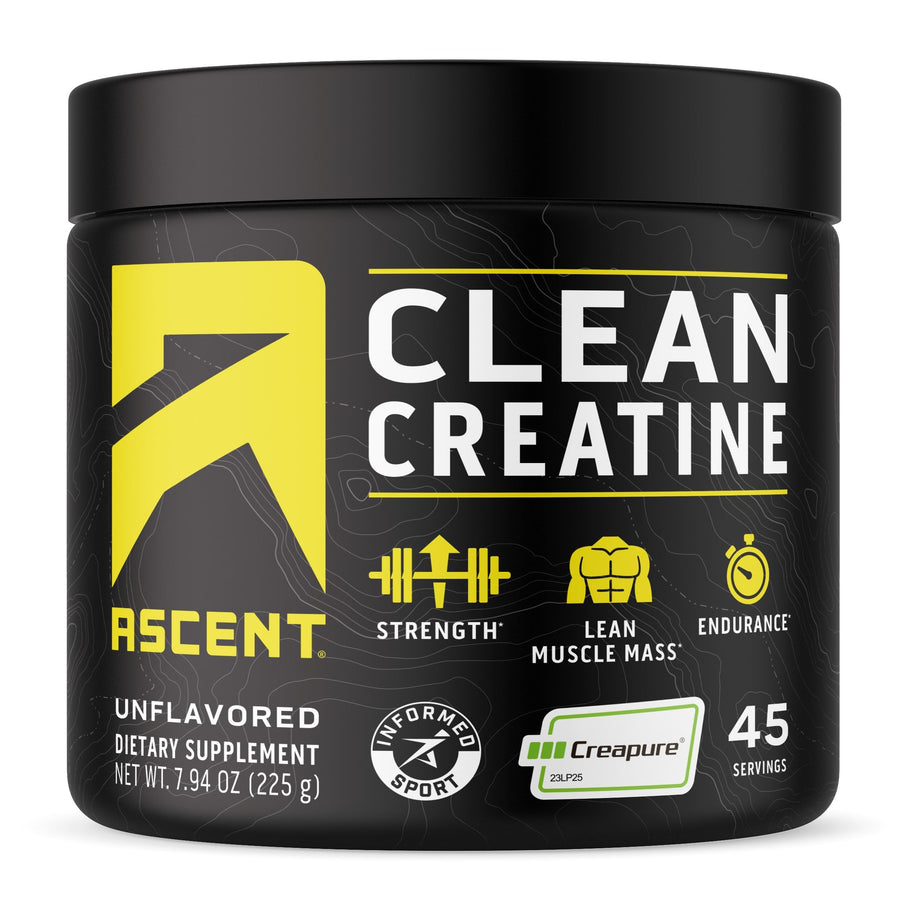 Ascent Clean Creatine Monohydrate – Unflavored Creatine Powder (5g Per Serving)
