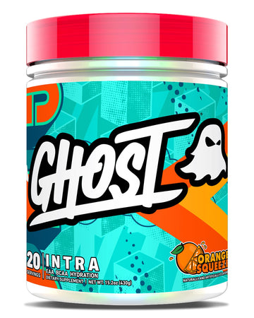 GHOST Intra Workout Powder, Orange Squeeze - BCAAs, & EAAs, Nootropics & Hydration - Essential & Branch Chain Amino Acids Supports Muscle Recovery & Focus - Pre, Intra & Post Workout Powders