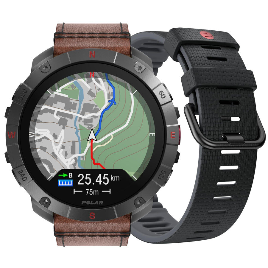 POLAR Grit X2 Pro Titan Ultra GPS Smart Sports Watch – Rugged Titanium, Advanced Navigation, Leather Wristband, Outdoor Adventure