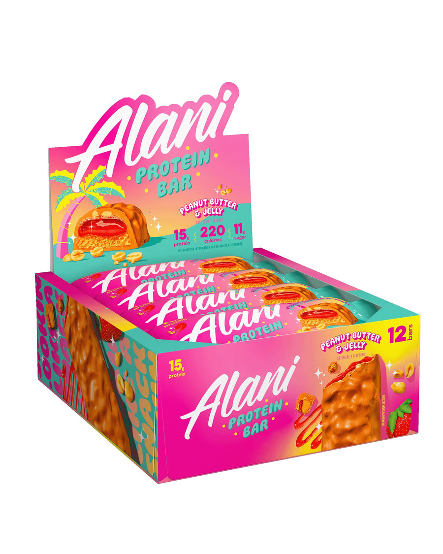 Alani Nu Protein Bars Peanut Butter & Jelly – Gluten Free High Protein Snack Bars 12 Count