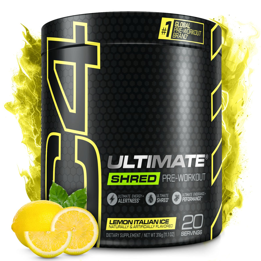 Cellucor C4 Ultimate Shred Pre Workout – Lemon Italian Ice, Thermogenic Energy Formula (20 Servings)