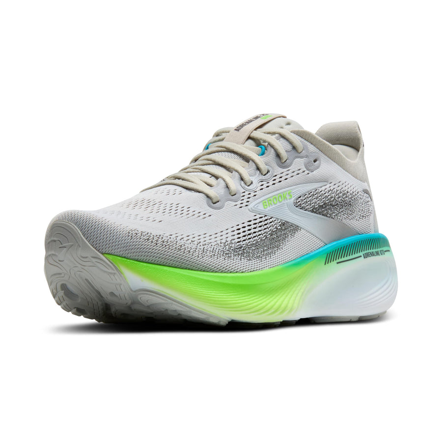Brooks Adrenaline GTS 25 Men's Running Shoes – Oyster/Green Gecko/Blue Support Running Sneakers