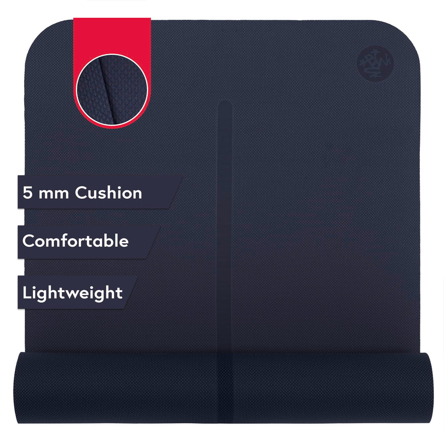 Manduka Begin Yoga Mat – Comfortable 5mm Cushioning with Alignment Stripe for Stability