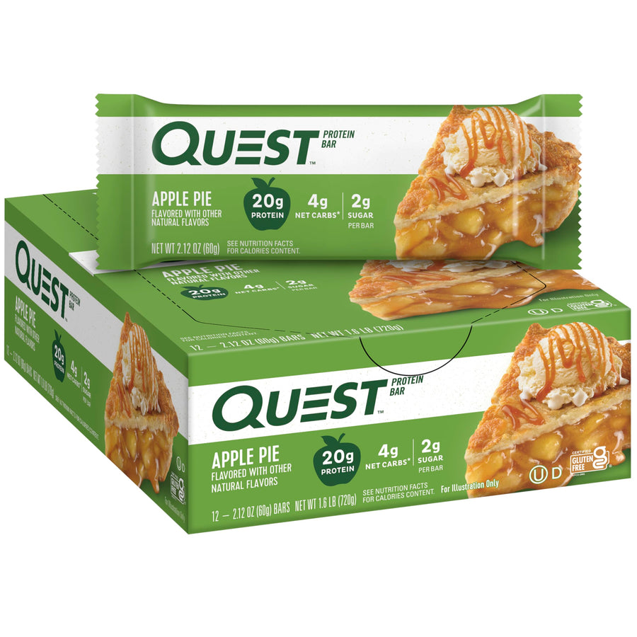 Quest Nutrition Apple Pie Protein Bars – High Protein Low Sugar Bars (12 Count)