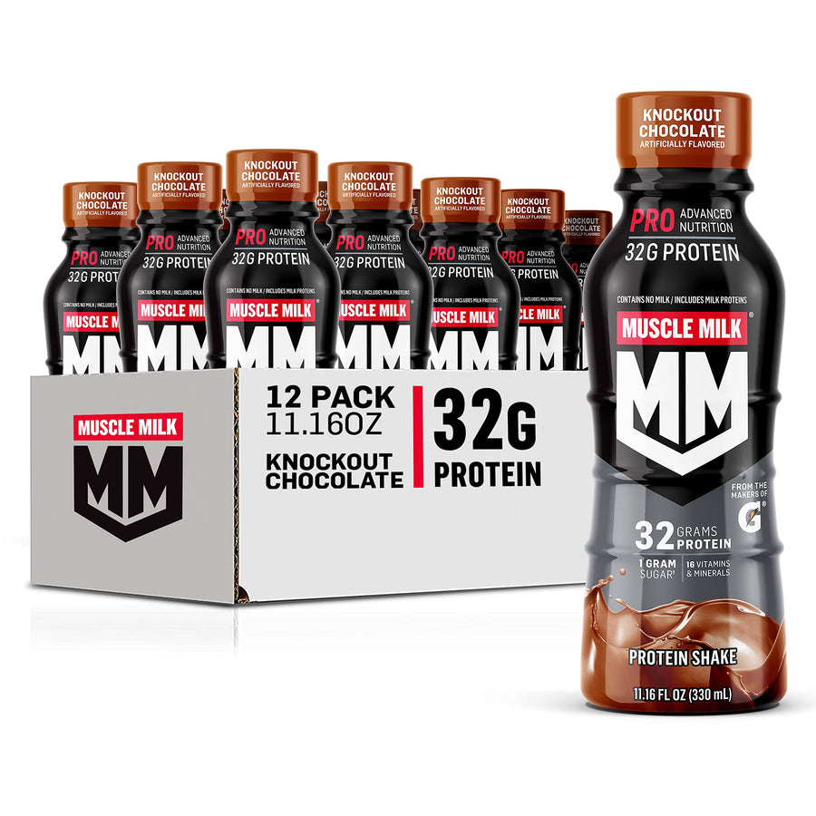Muscle Milk Pro Advanced Nutrition Protein Shake – Knockout Chocolate Ready-to-Drink Protein (32g Protein)