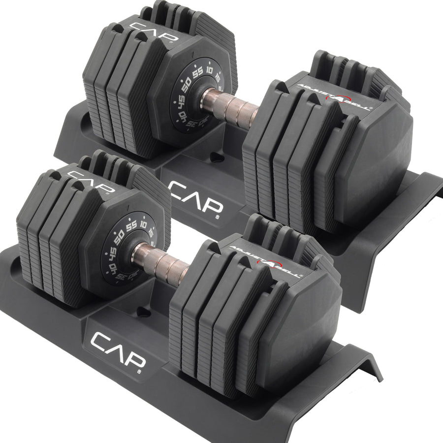 CAP Barbell 55 lb Pair of Adjustable Dumbbells – Full Rotation Copper Handle