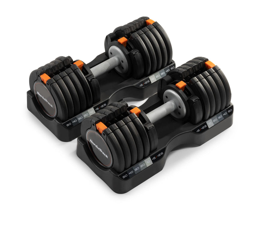 NordicTrack 55 lb Select-a-Weight Dumbbell Pair – Adjustable Strength Training Weights