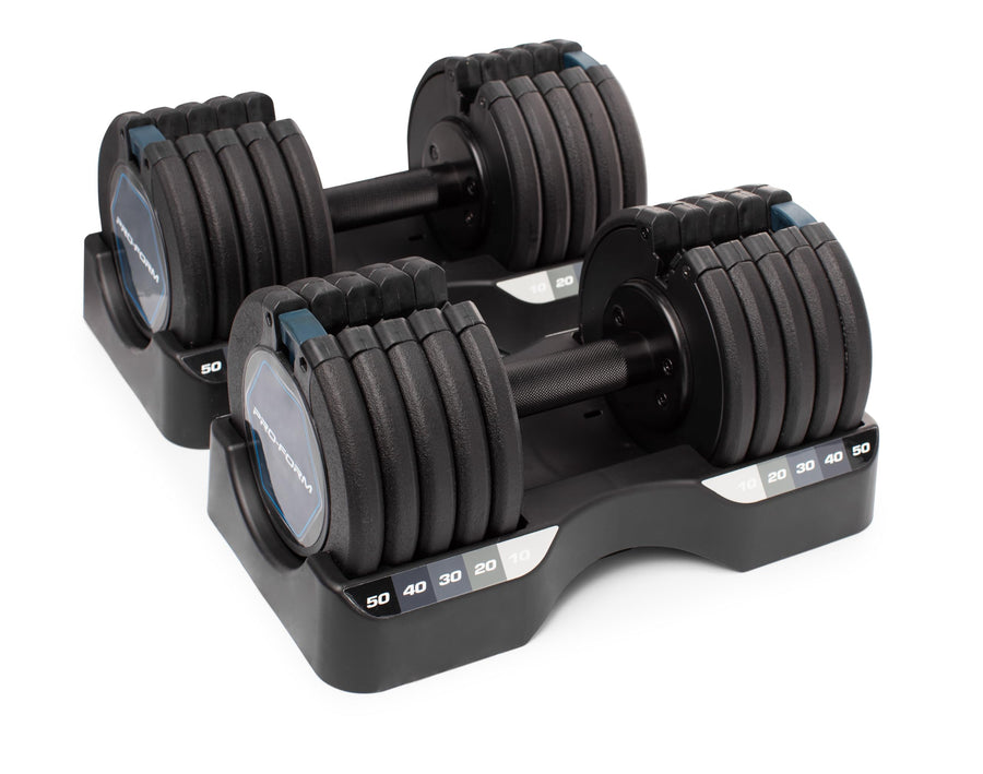 ProForm Rapid Adjust Dumbbells – Adjustable Weight, Compact Home Strength Training